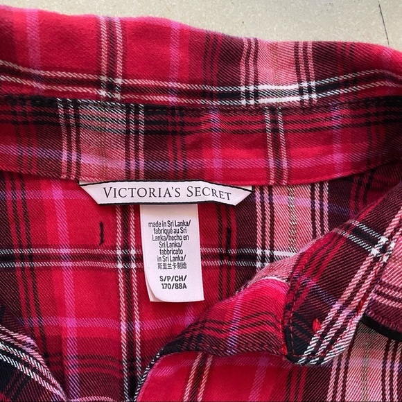 Victoria's Secret Shirt Nightgown Red Plaid Small - Picture 5 of 6
